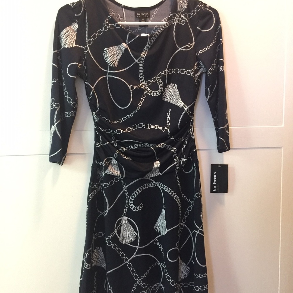 Brand New En Focus studio Dark blue Dress Size 4P